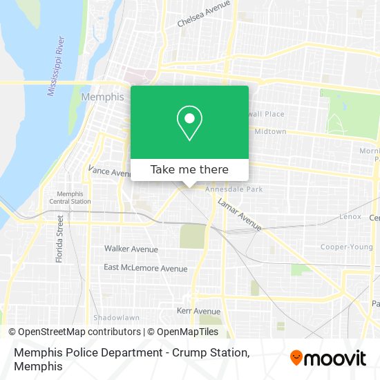 Mapa de Memphis Police Department - Crump Station