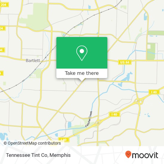 Mapa de Tennessee Tint Co