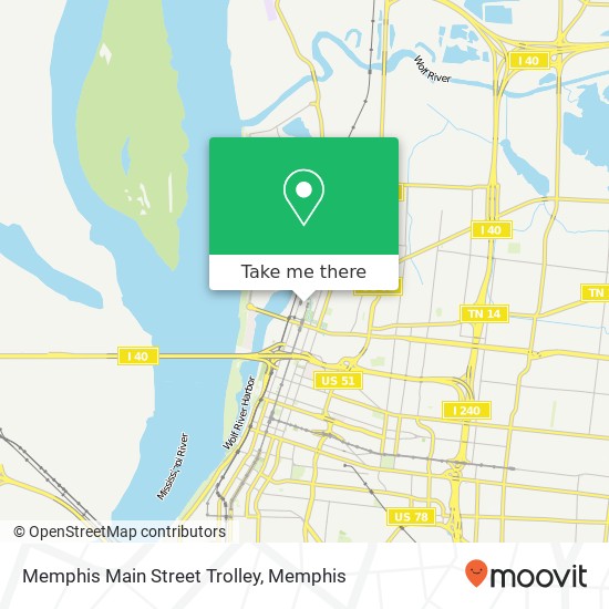 Memphis Main Street Trolley map