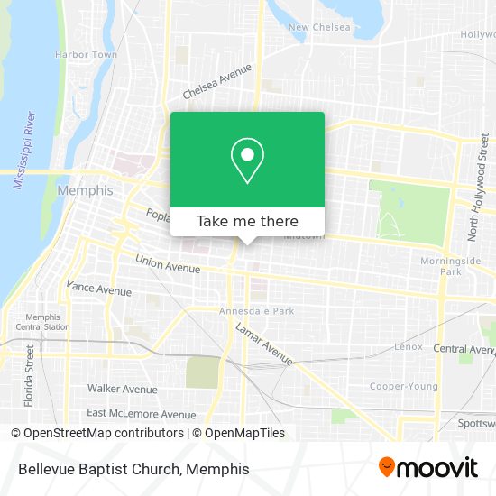 Bellevue Baptist Church map