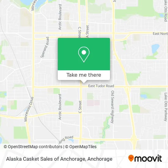 Mapa de Alaska Casket Sales of Anchorage