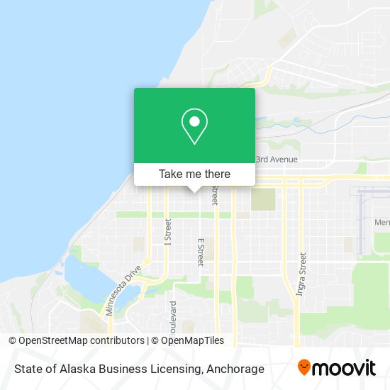 State of Alaska Business Licensing map