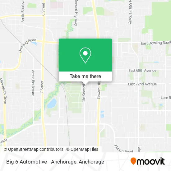Mapa de Big 6 Automotive - Anchorage
