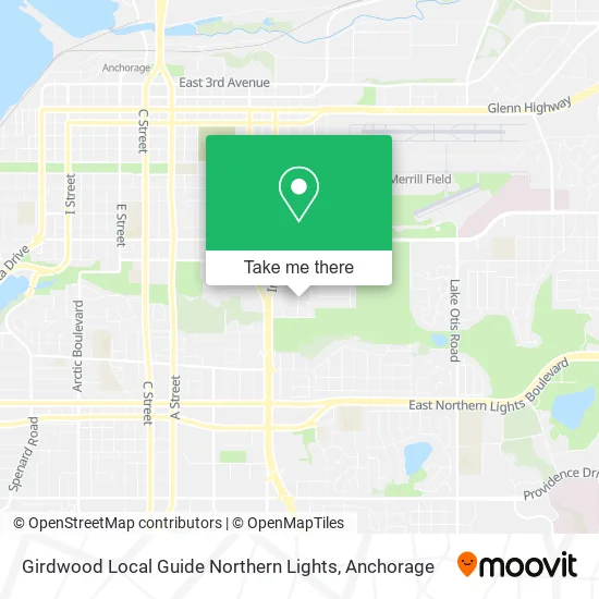 Mapa de Girdwood Local Guide Northern Lights