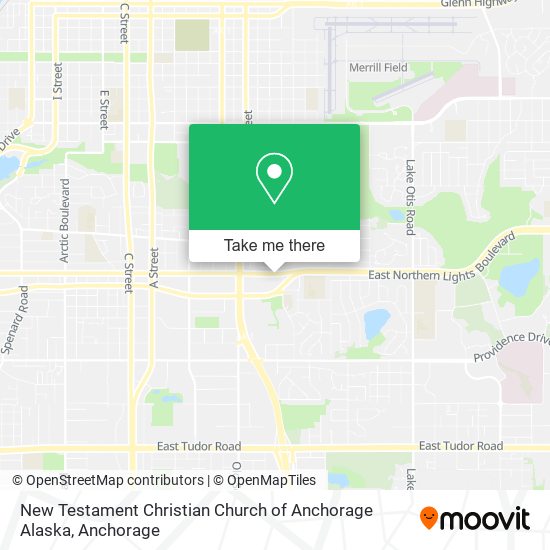 New Testament Christian Church of Anchorage Alaska map