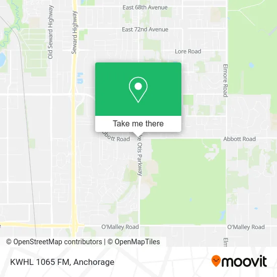 KWHL 1065 FM map