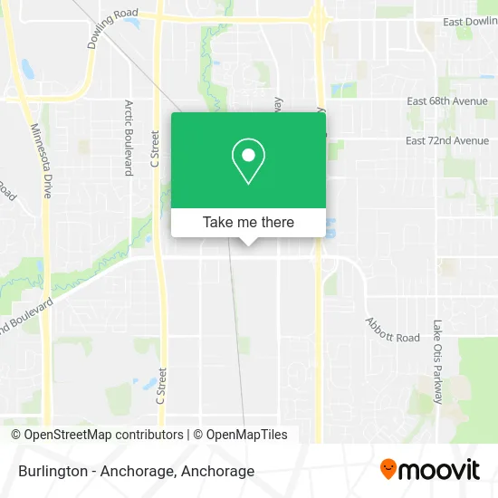 Burlington - Anchorage map
