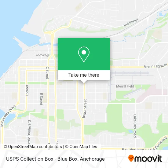 Mapa de USPS Collection Box - Blue Box