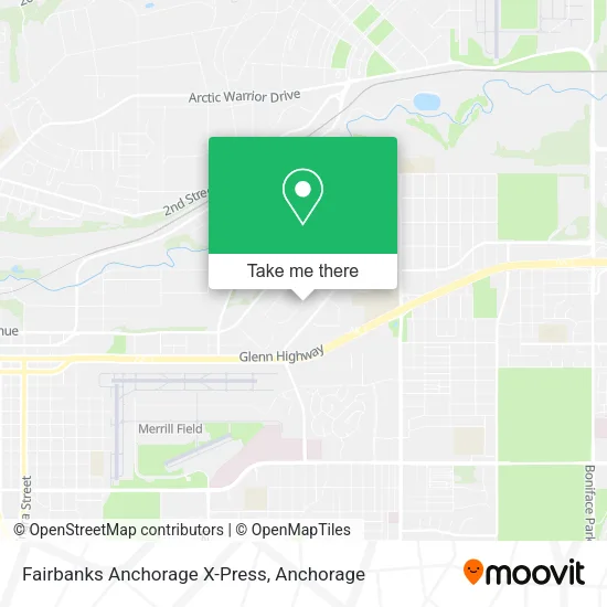 Mapa de Fairbanks Anchorage X-Press