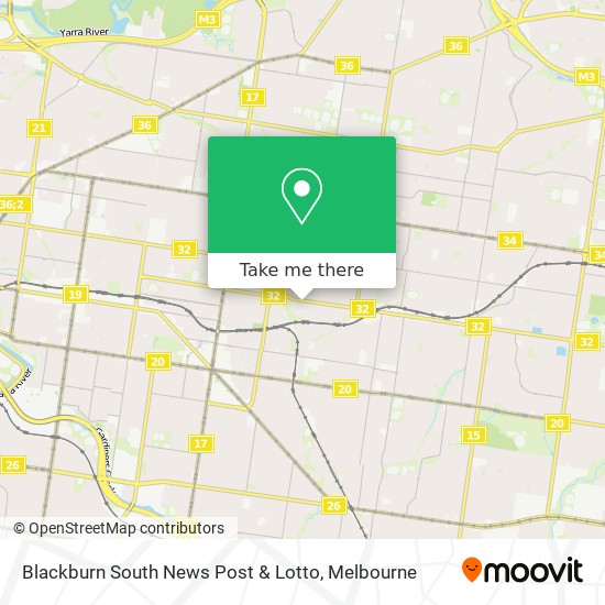 Mapa Blackburn South News Post & Lotto