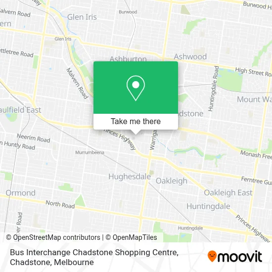 Mapa Bus Interchange Chadstone Shopping Centre, Chadstone