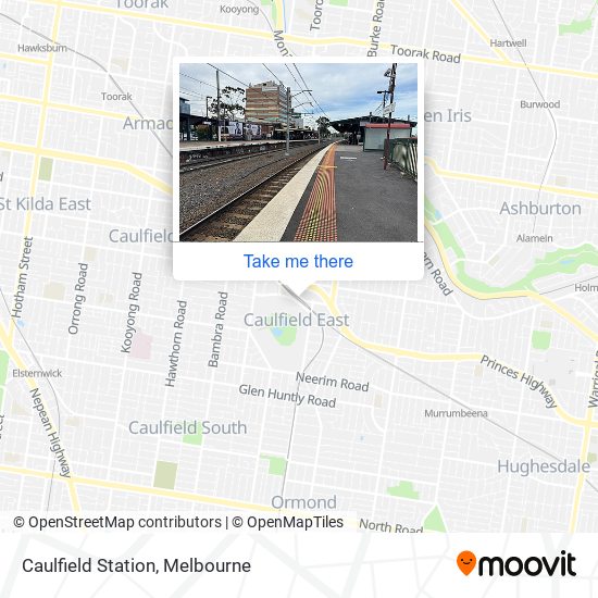 Caulfield Station map