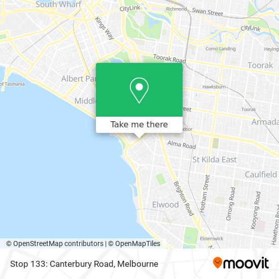 Mapa Stop 133: Canterbury Road