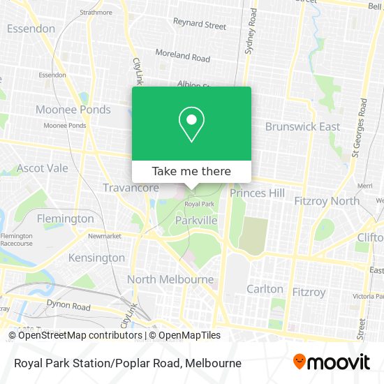 Royal Park Station/Poplar Road map