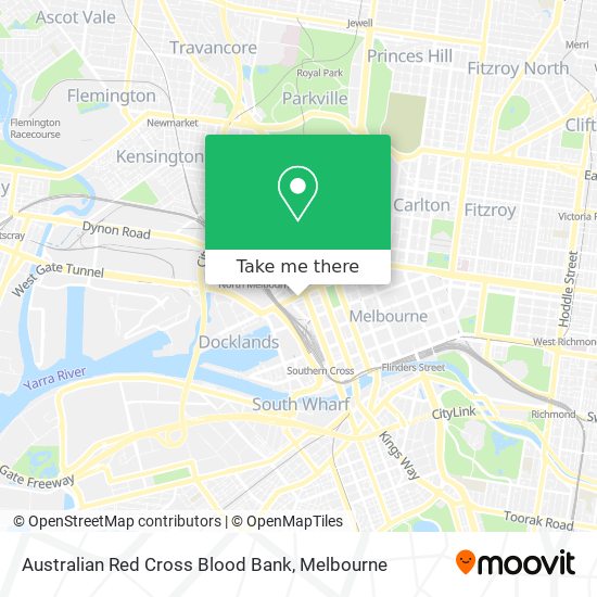 Mapa Australian Red Cross Blood Bank