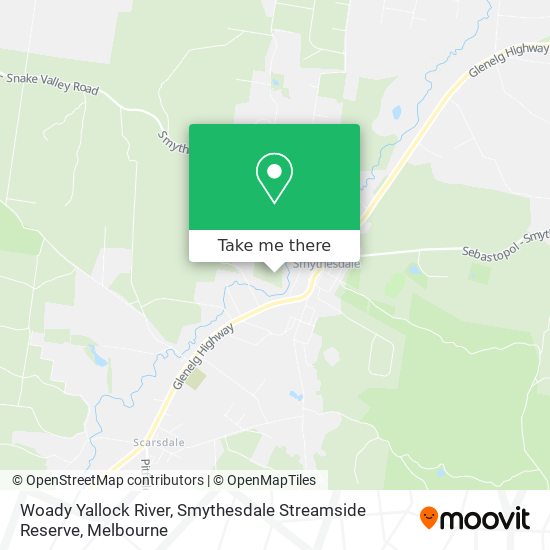 Woady Yallock River, Smythesdale Streamside Reserve map