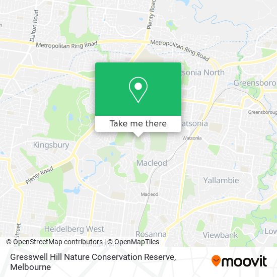 Gresswell Hill Nature Conservation Reserve map