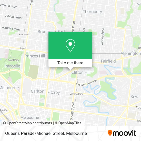 Queens Parade/Michael Street map