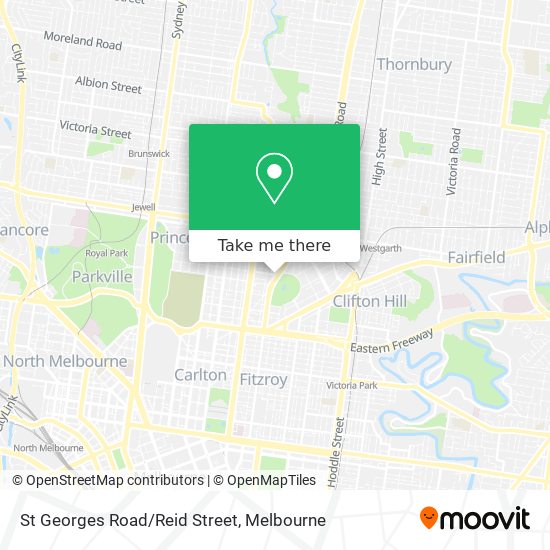 Mapa St Georges Road/Reid Street
