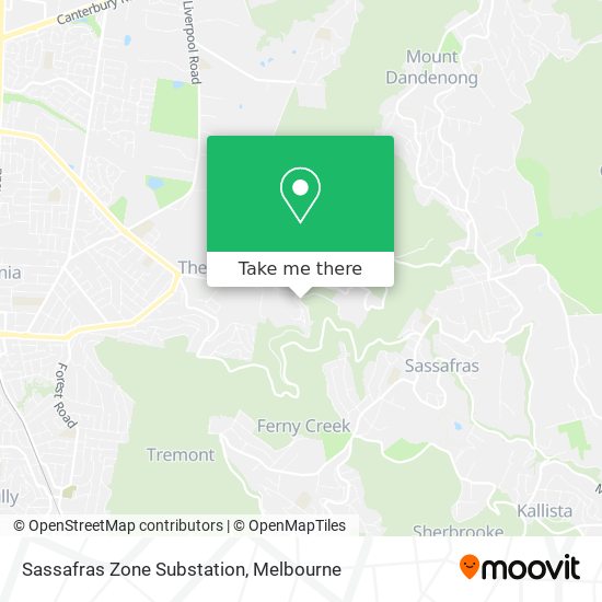 Sassafras Zone Substation map