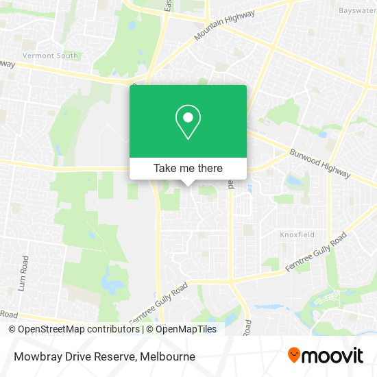Mowbray Drive Reserve map