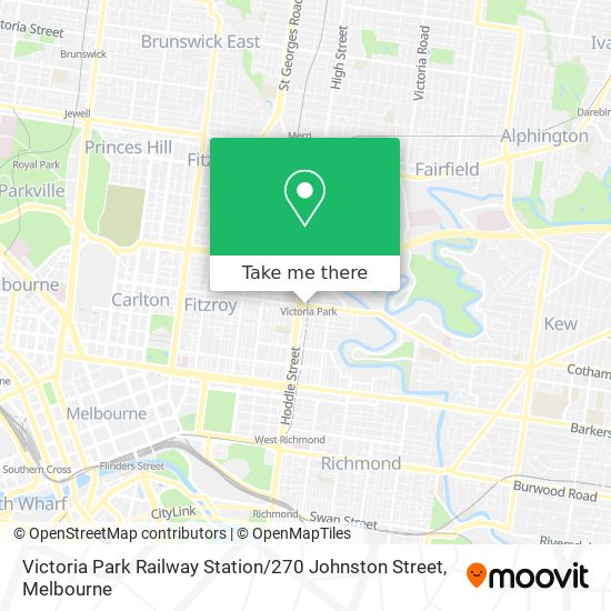 Victoria Park Railway Station / 270 Johnston Street map