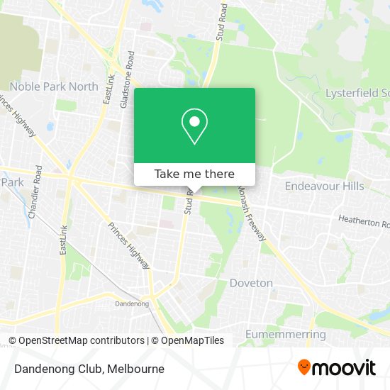 Dandenong Club map