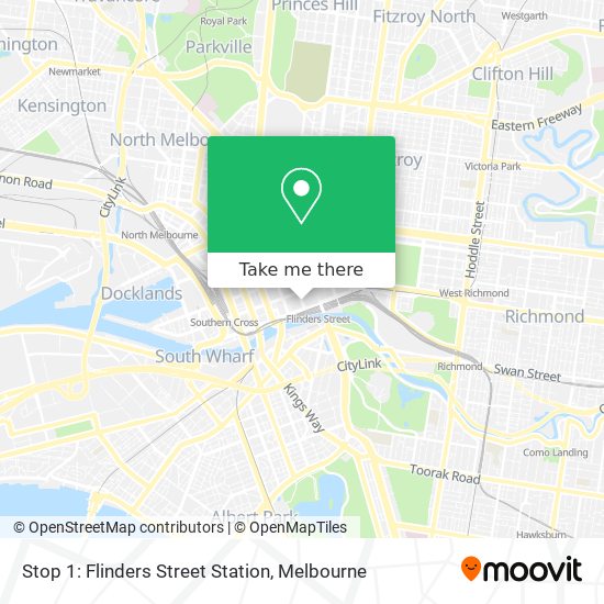 Mapa Stop 1: Flinders Street Station