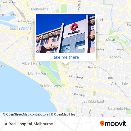 Mapa Alfred Hospital