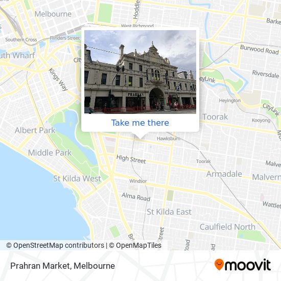 Mapa Prahran Market