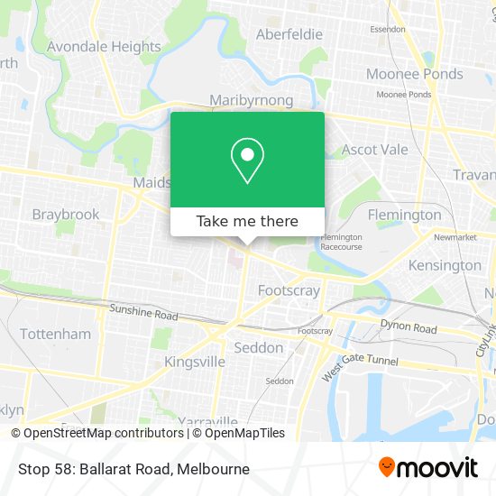 Mapa Stop 58: Ballarat Road