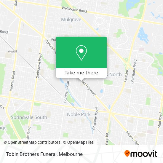 Tobin Brothers Funeral map