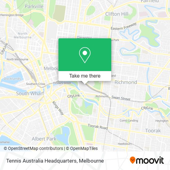 Tennis Australia Headquarters map