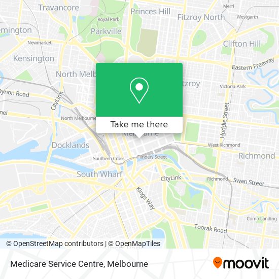 Medicare Service Centre map