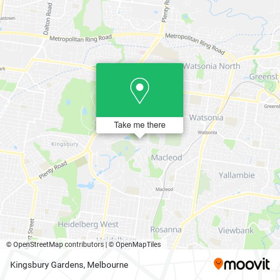 Kingsbury Gardens map