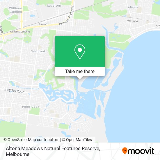 Altona Meadows Natural Features Reserve map