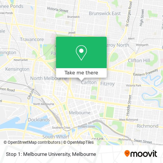 Stop 1: Melbourne University map