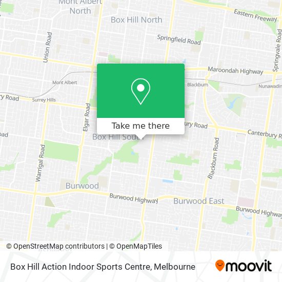 Box Hill Action Indoor Sports Centre map