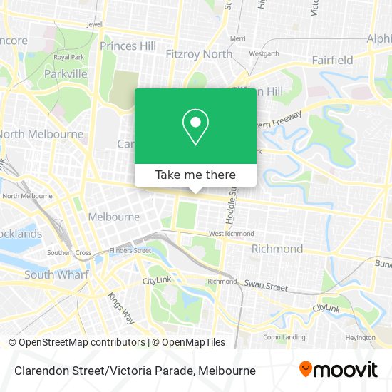 Clarendon Street / Victoria Parade map