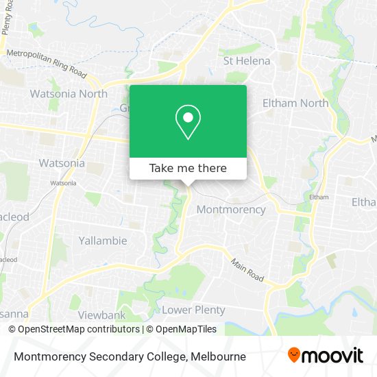 Montmorency Secondary College map