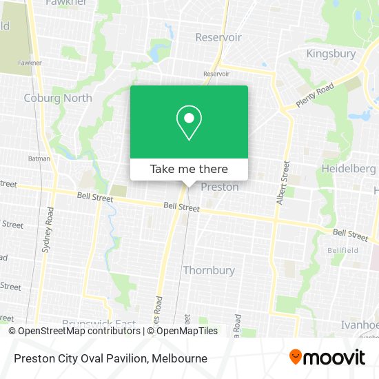 Preston City Oval Pavilion map