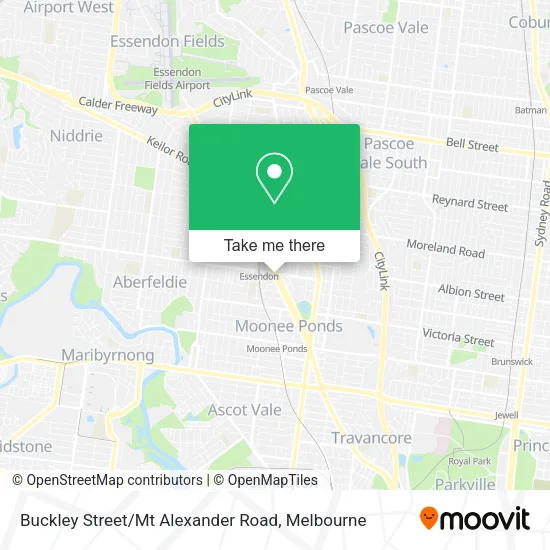 Buckley Street / Mt Alexander Road map