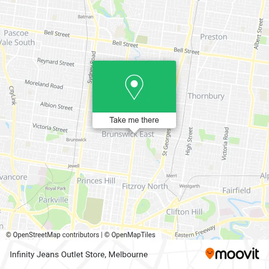 Mapa Infinity Jeans Outlet Store