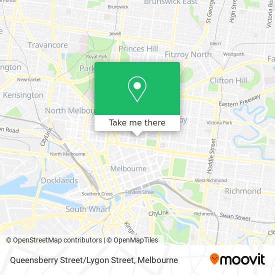 Queensberry Street / Lygon Street map