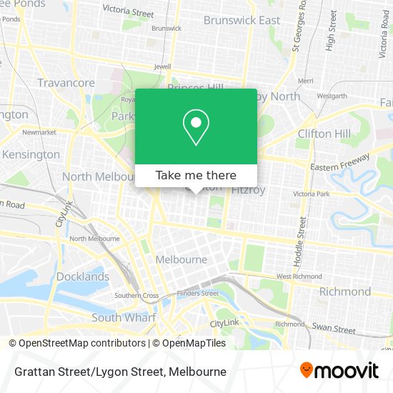 Grattan Street/Lygon Street map