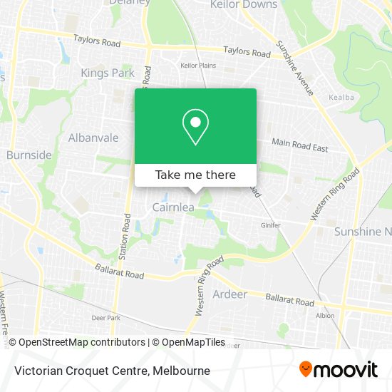 Victorian Croquet Centre map