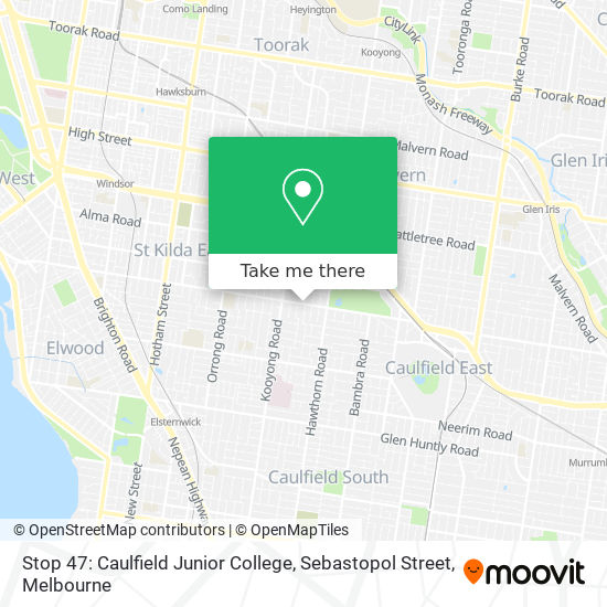 Stop 47: Caulfield Junior College, Sebastopol Street map