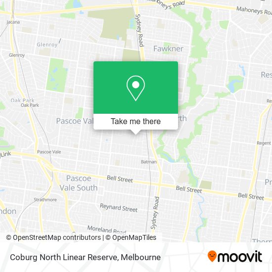 Coburg North Linear Reserve map