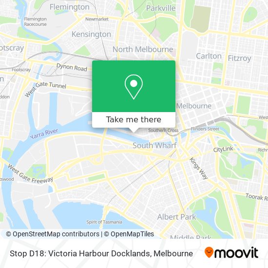 Mapa Stop D18: Victoria Harbour Docklands