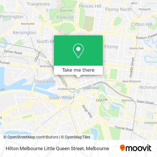 Mapa Hilton Melbourne Little Queen Street